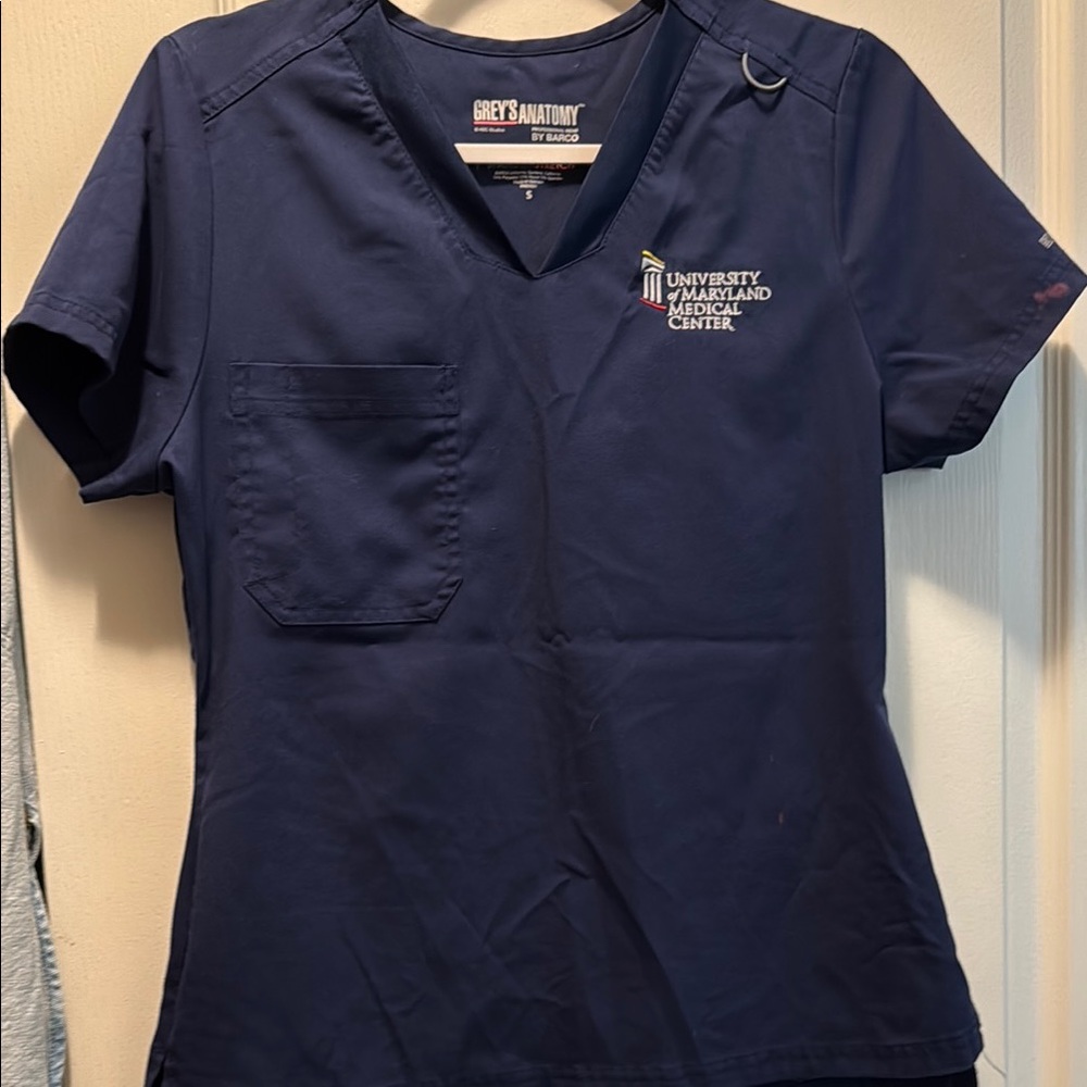 Grey's Anatomy Women's Navy Top University of Maryland embroidery